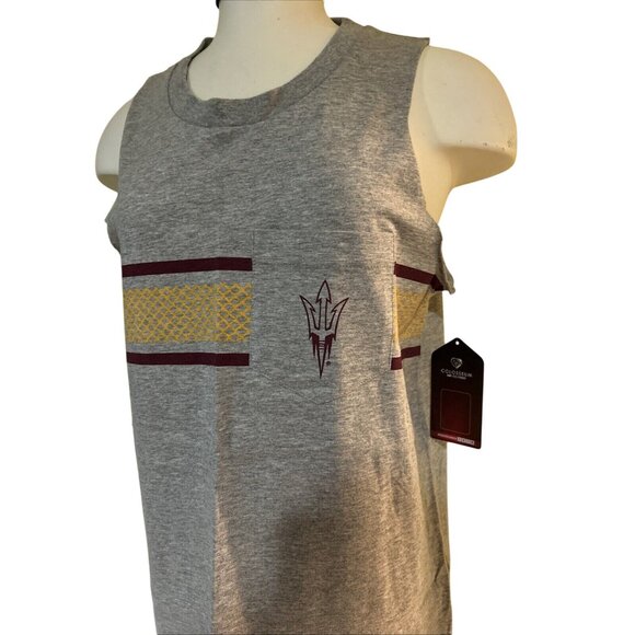 NEW Arizona State Sun Devils ASU Colosseum Gray Tank Top Pocket shirt Womens M - Picture 3 of 6